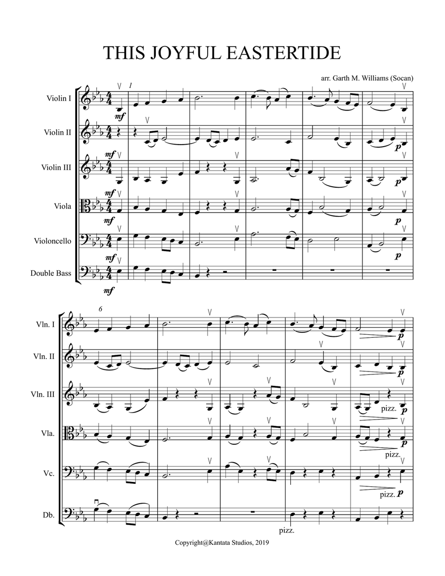 THIS JOYFUL EASTERTIDE FOR STRING ORCHESTRA Chamber Music scores gallery preview page 3