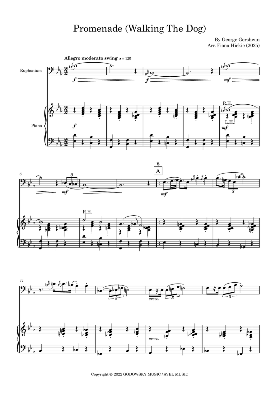 Promenade (Walking The Dog) Euphonium scores gallery preview page 3