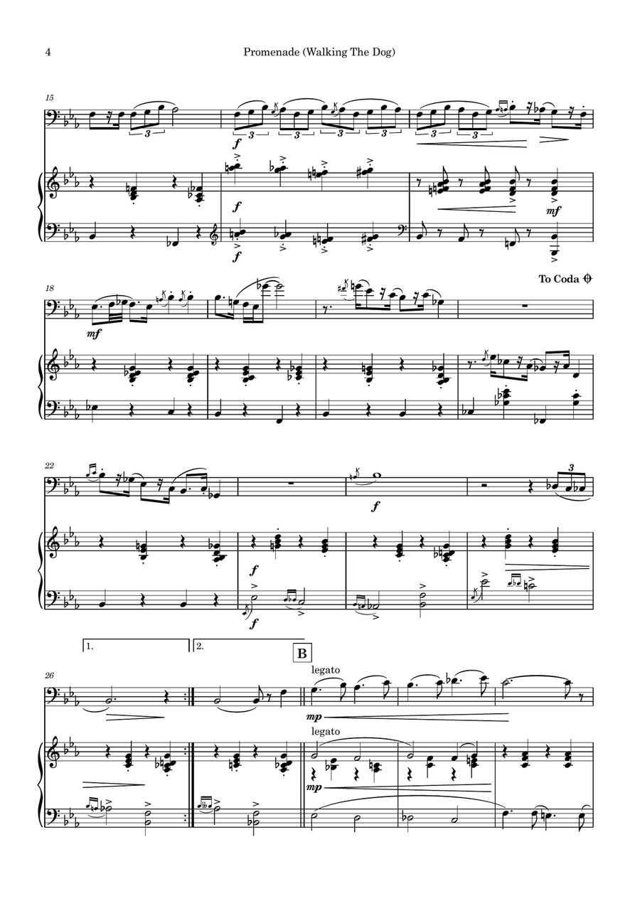 Promenade (Walking The Dog) Euphonium scores gallery preview page 4