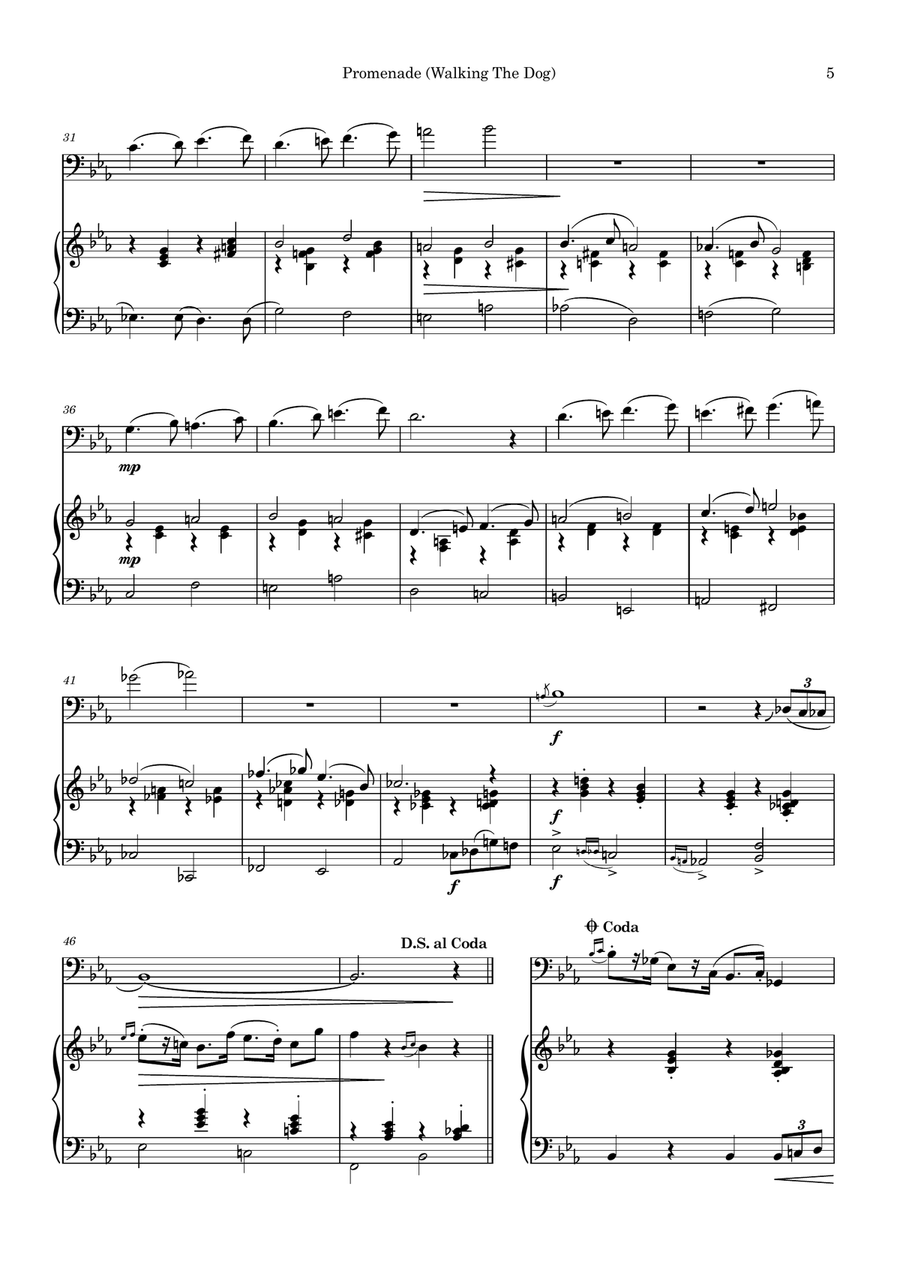Promenade (Walking The Dog) Euphonium scores gallery preview page 5