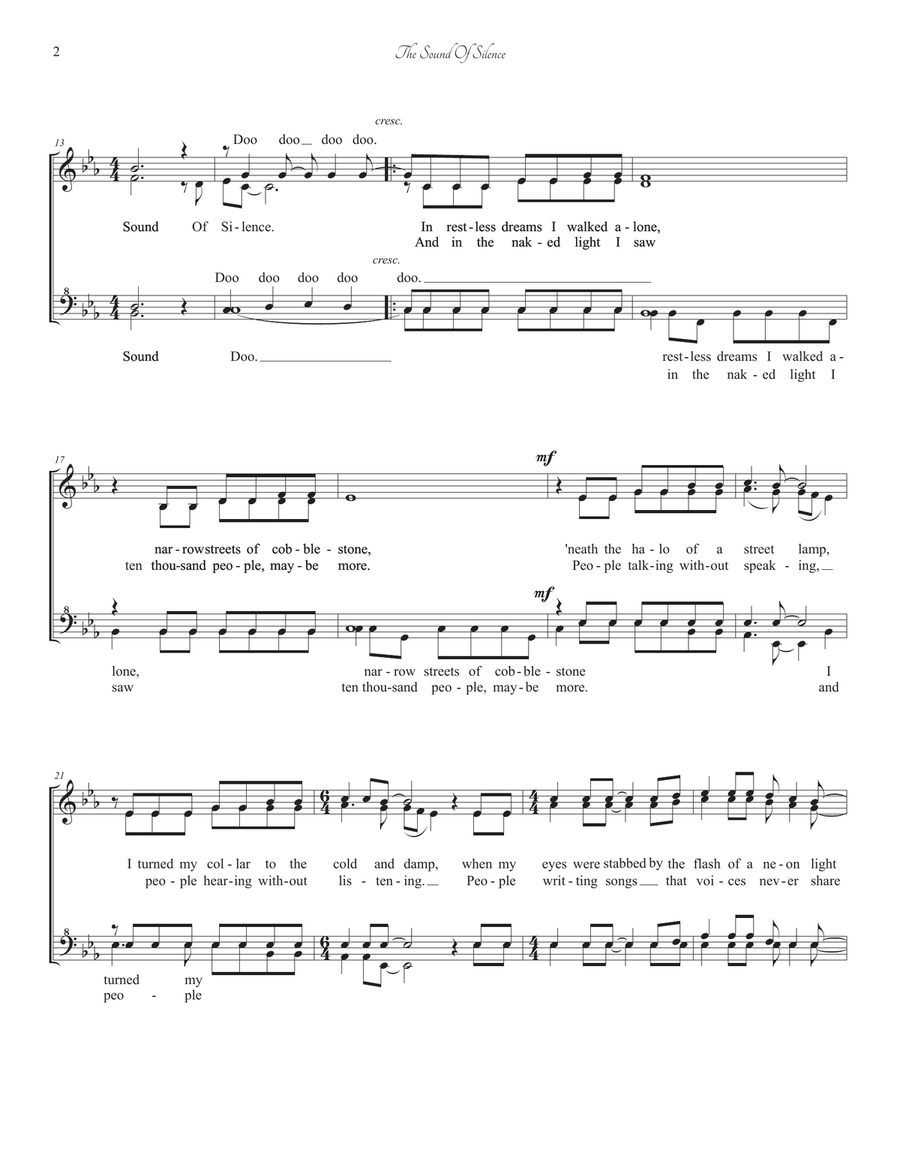 The Sound Of Silence The Sound Of Silence SSAA scores gallery preview page 2