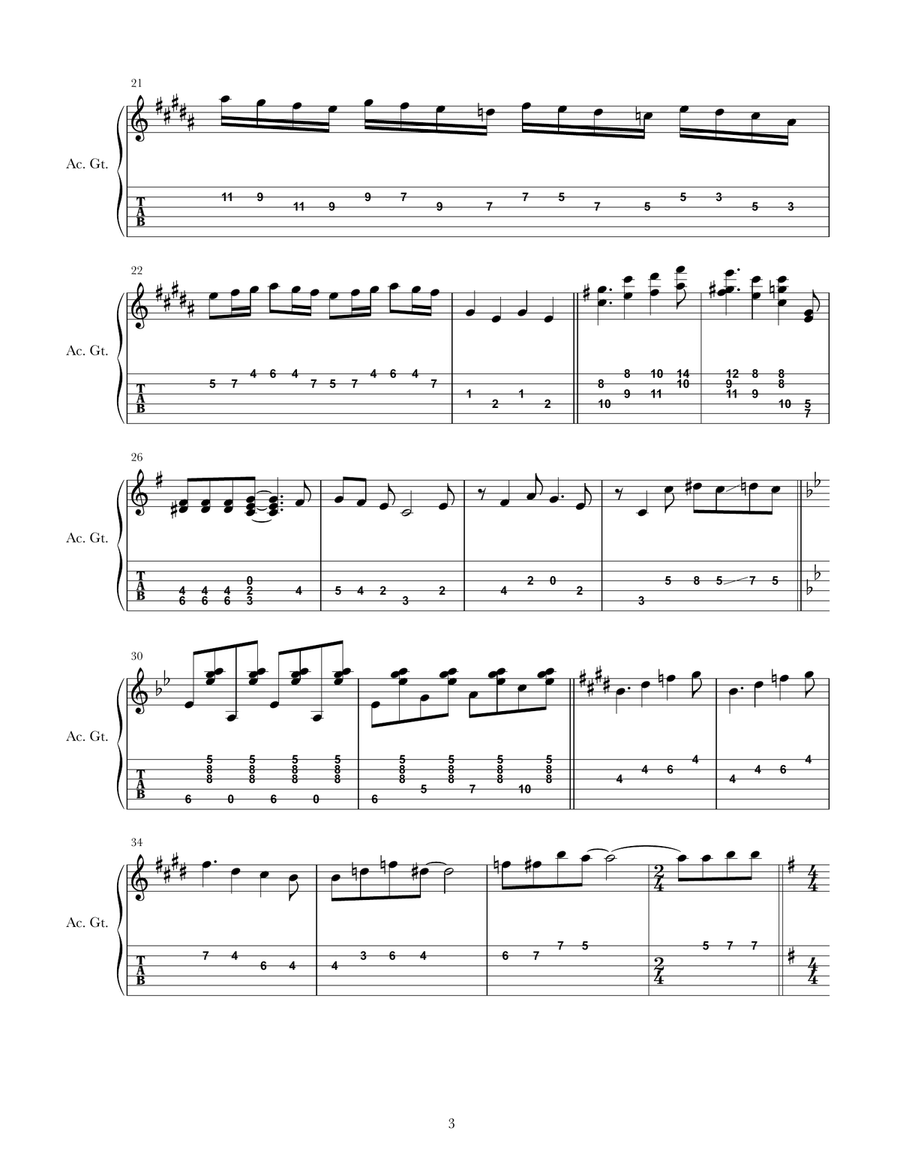 Theme From The Simpsons Theme From The Simpsons Classical Guitar scores gallery preview page 3