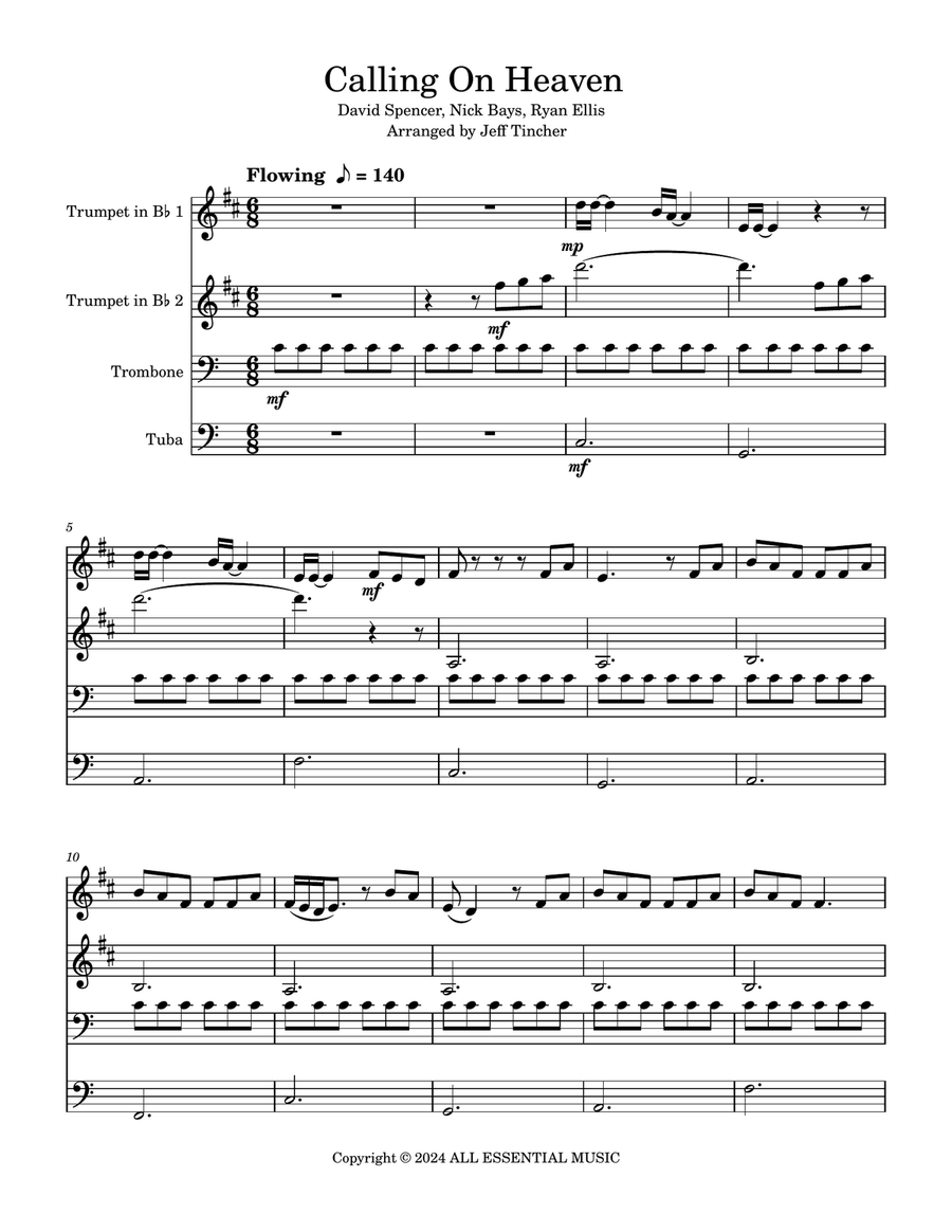 Calling On Heaven Calling On Heaven Brass Quartet scores gallery preview page 2