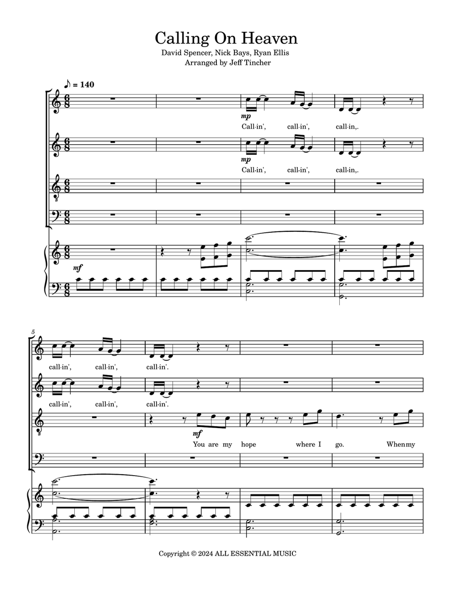 Calling On Heaven Calling On Heaven 4-Part scores gallery preview page 2
