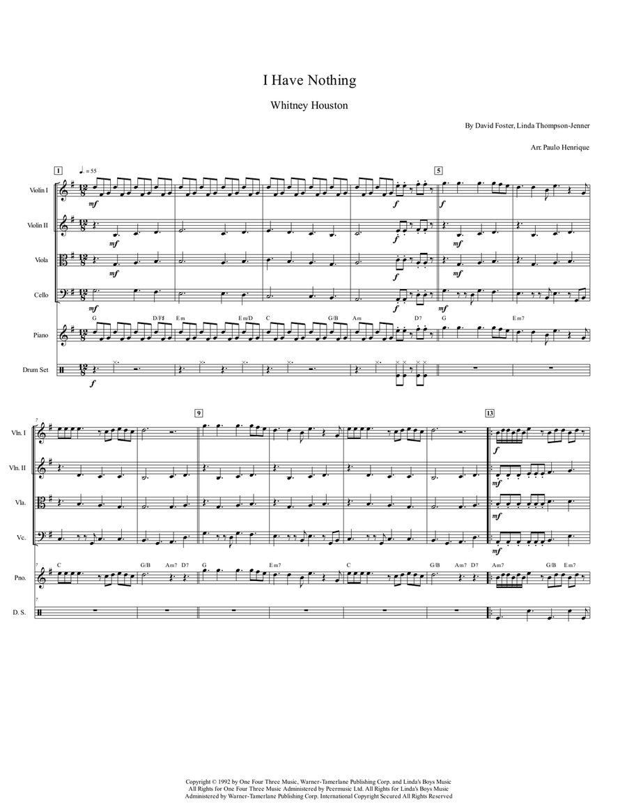 I Have Nothing I Have Nothing String Quartet scores gallery preview page 2