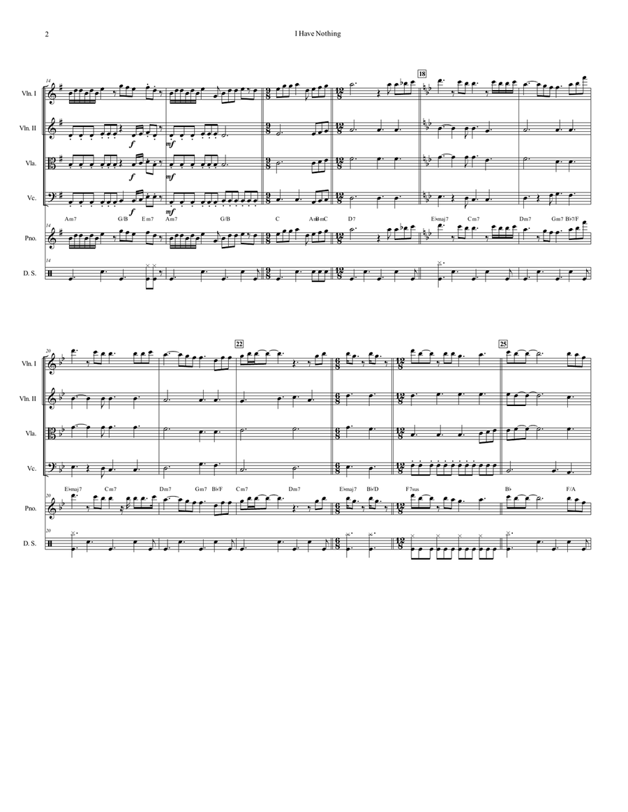 I Have Nothing I Have Nothing String Quartet scores gallery preview page 3