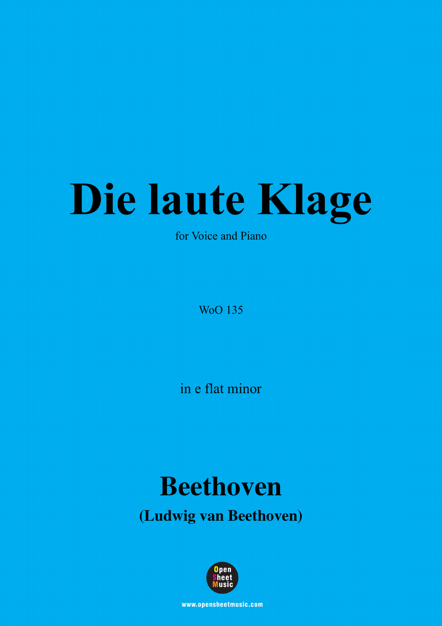 Beethoven-Die laute Klage,WoO 135,in e flat minor Piano, Vocal scores gallery preview page 1