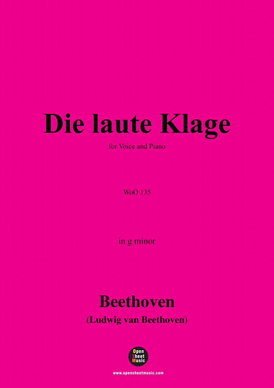Beethoven-Die laute Klage,WoO 135,in g minor Piano, Vocal scores gallery preview page 1