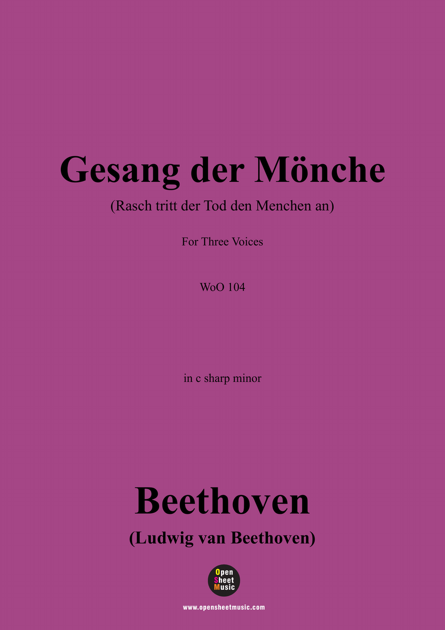 Beethoven-Gesang der Monche,in c sharp minor Piano, Vocal scores gallery preview page 1