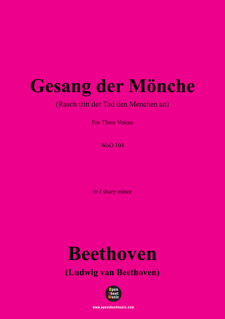 Beethoven-Gesang der Monche,in f sharp minor Piano, Vocal scores gallery preview page 1