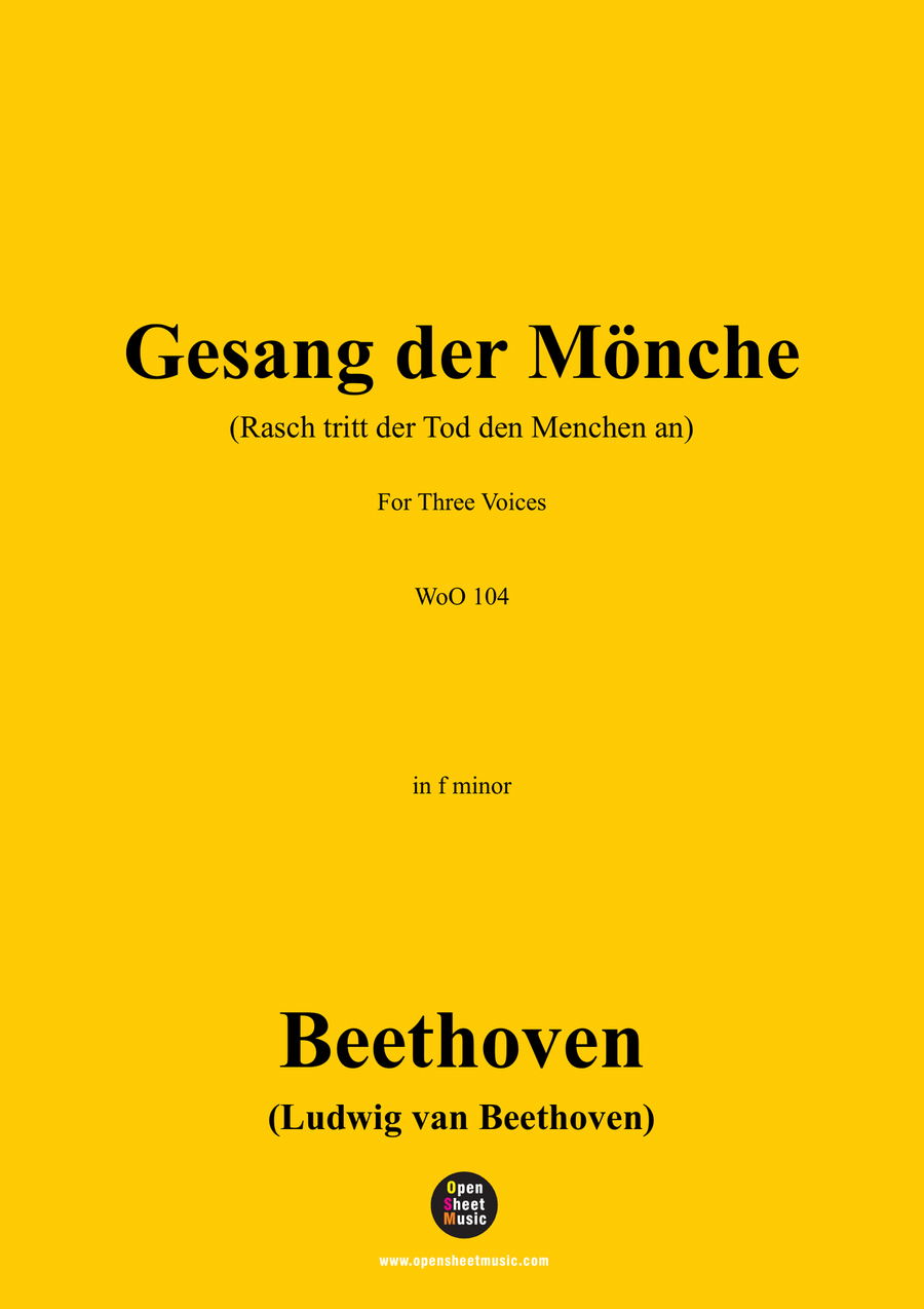 Beethoven-Gesang der Monche,in f minor Piano, Vocal scores gallery preview page 1