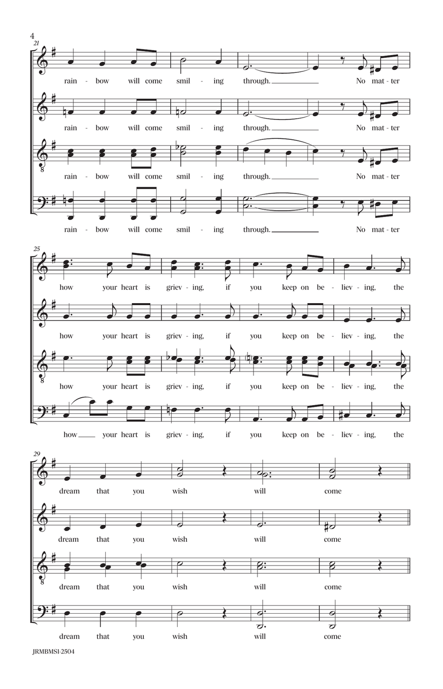 Medley: A Dream Is A Wish Your Heart Makes with Ten Minutes Ago, So This Is Love, and There's Mus... Divisi scores gallery preview page 4
