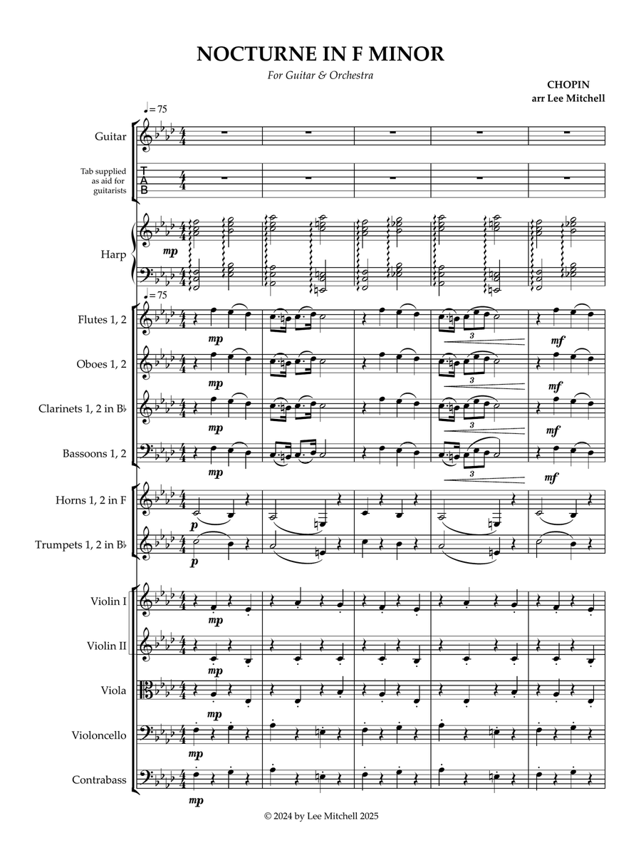 Nocturne in F Minor Nocturne in F Minor Chamber Music scores gallery preview page 1