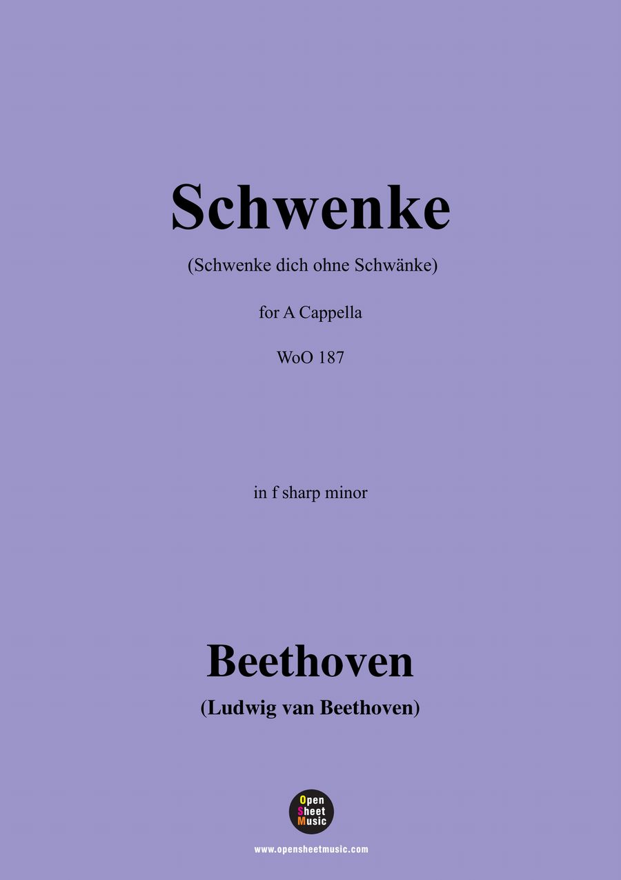 Beethoven-Schwenke,in f sharp minor Piano, Vocal scores gallery preview page 1
