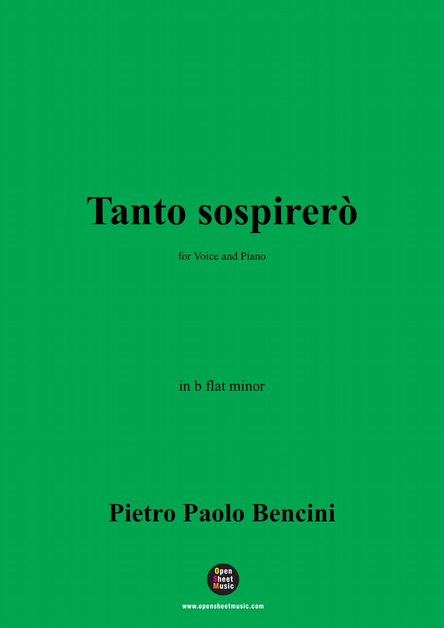 P. P. Bencini-Tanto sospirerò,in b flat minor Piano, Vocal scores gallery preview page 1