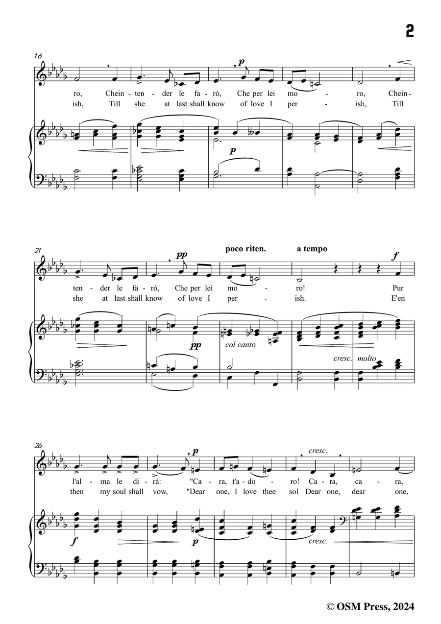 P. P. Bencini-Tanto sospirerò,in b flat minor Piano, Vocal scores gallery preview page 3