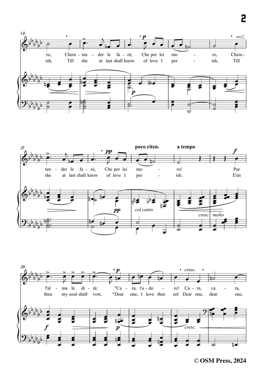 P. P. Bencini-Tanto sospirerò,in e flat minor Piano, Vocal scores gallery preview page 3