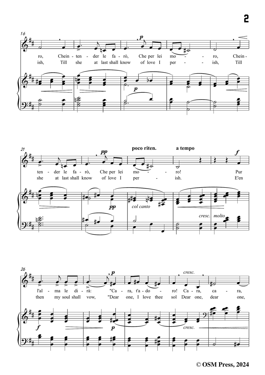 P. P. Bencini-Tanto sospirerò,in b minor Piano, Vocal scores gallery preview page 3