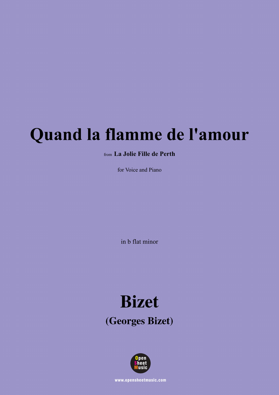 Bizet-Quand la flamme de l'amour,in b flat minor Piano, Vocal scores gallery preview page 1