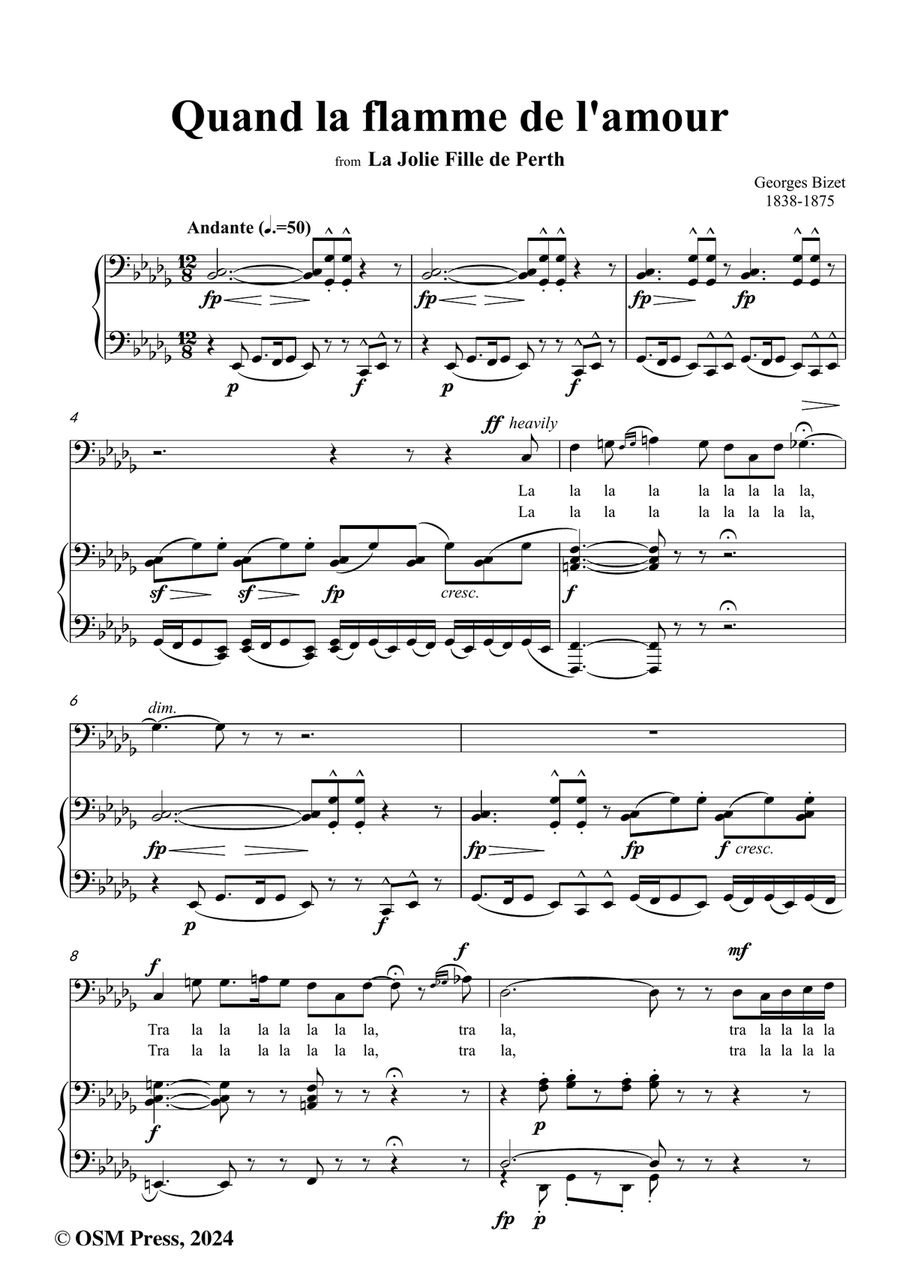 Bizet-Quand la flamme de l'amour,in b flat minor Piano, Vocal scores gallery preview page 2