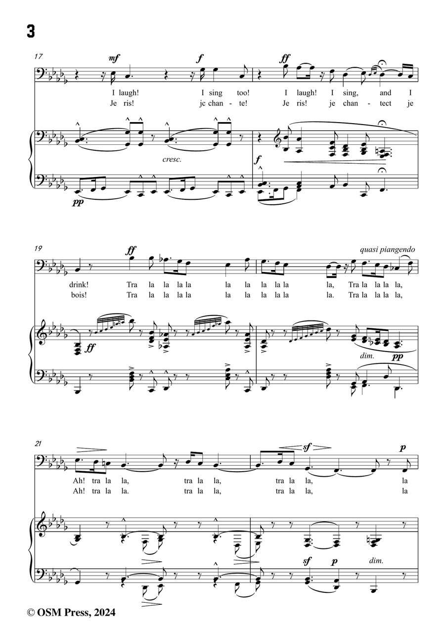 Bizet-Quand la flamme de l'amour,in b flat minor Piano, Vocal scores gallery preview page 4