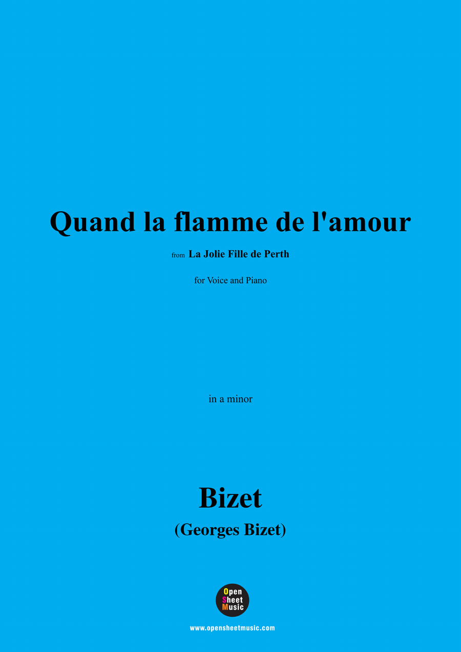 Bizet-Quand la flamme de l'amour,in a minor Piano, Vocal scores gallery preview page 1