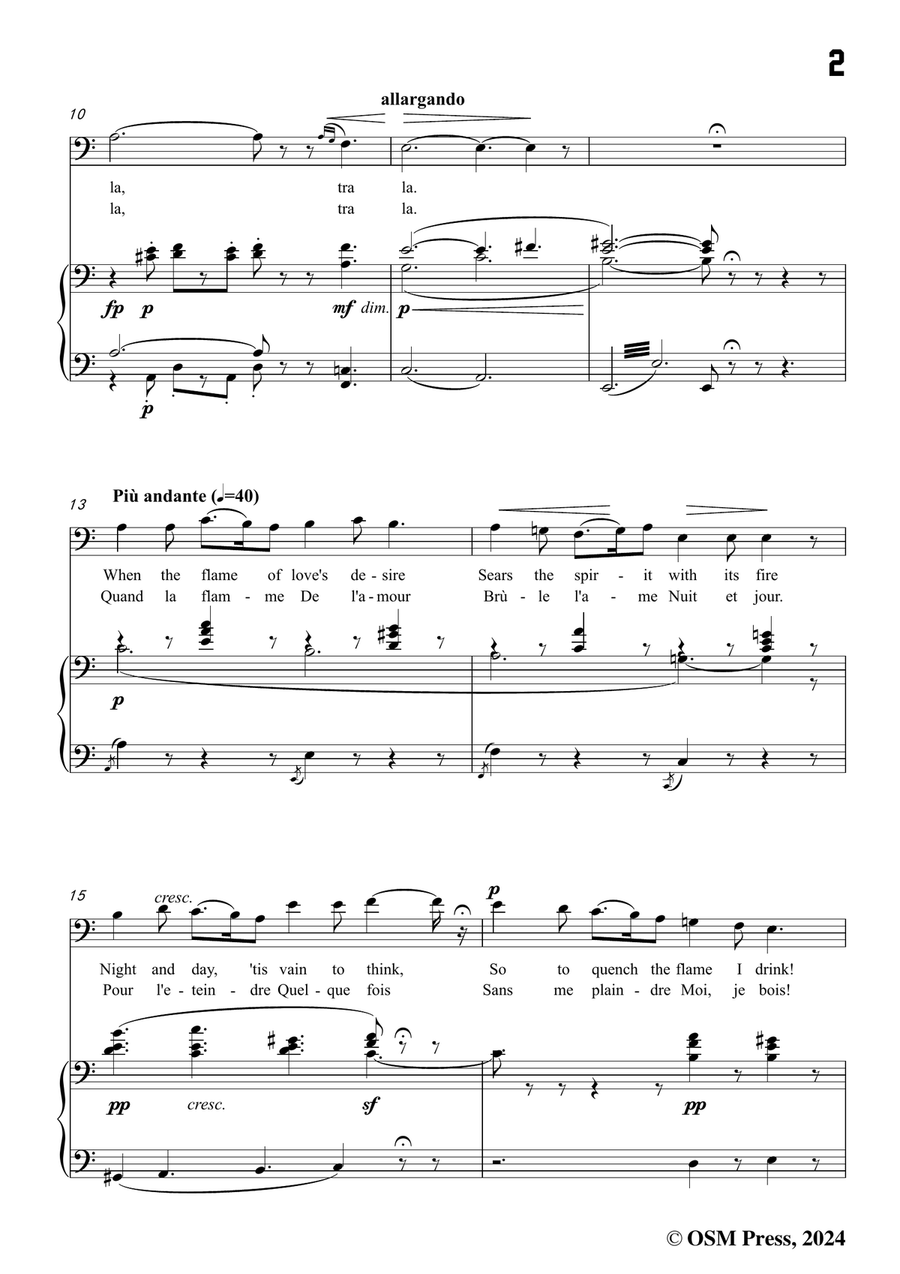 Bizet-Quand la flamme de l'amour,in a minor Piano, Vocal scores gallery preview page 3