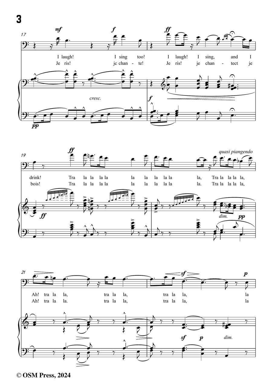 Bizet-Quand la flamme de l'amour,in a minor Piano, Vocal scores gallery preview page 4