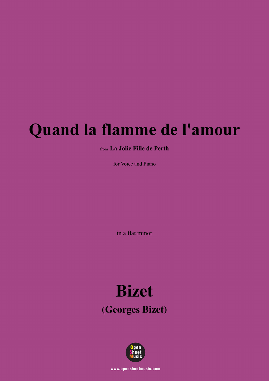 Bizet-Quand la flamme de l'amour,in a flat minor Piano, Vocal scores gallery preview page 1