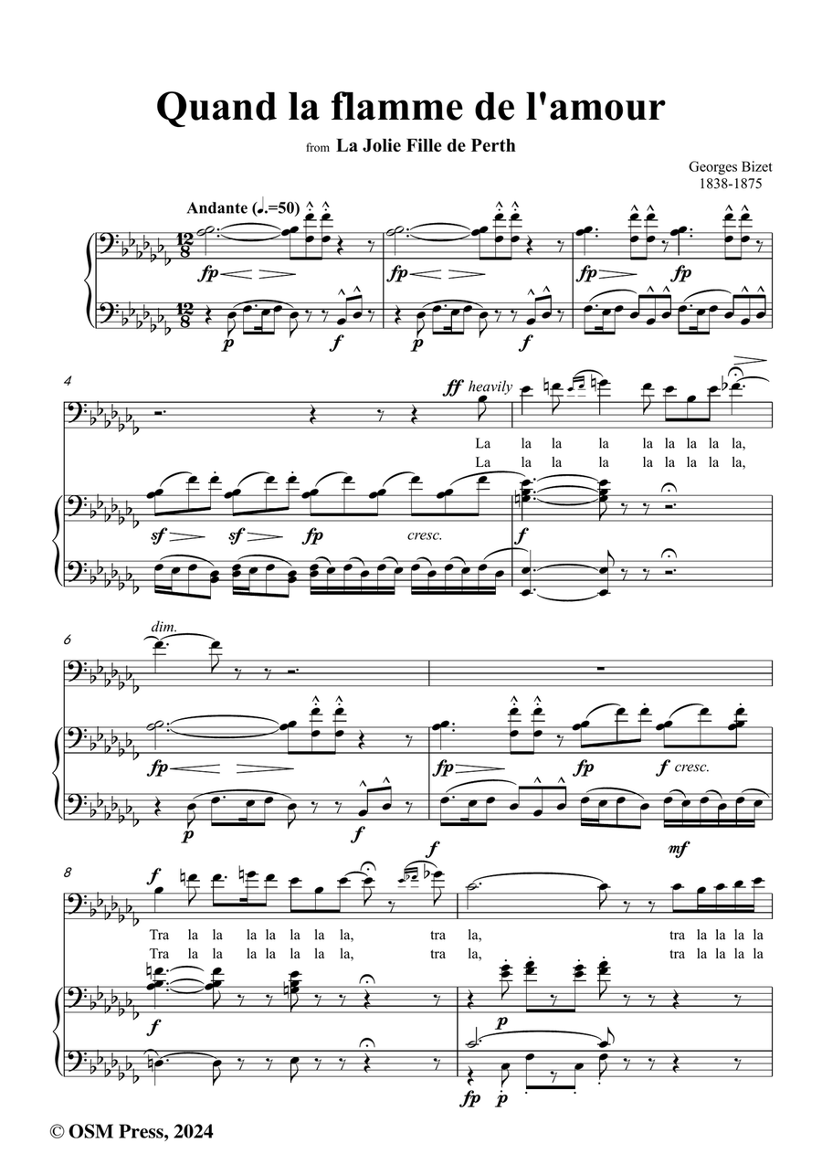 Bizet-Quand la flamme de l'amour,in a flat minor Piano, Vocal scores gallery preview page 2