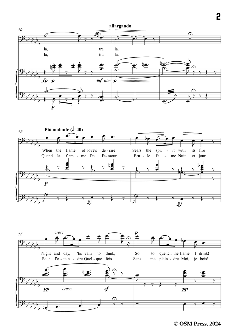 Bizet-Quand la flamme de l'amour,in a flat minor Piano, Vocal scores gallery preview page 3