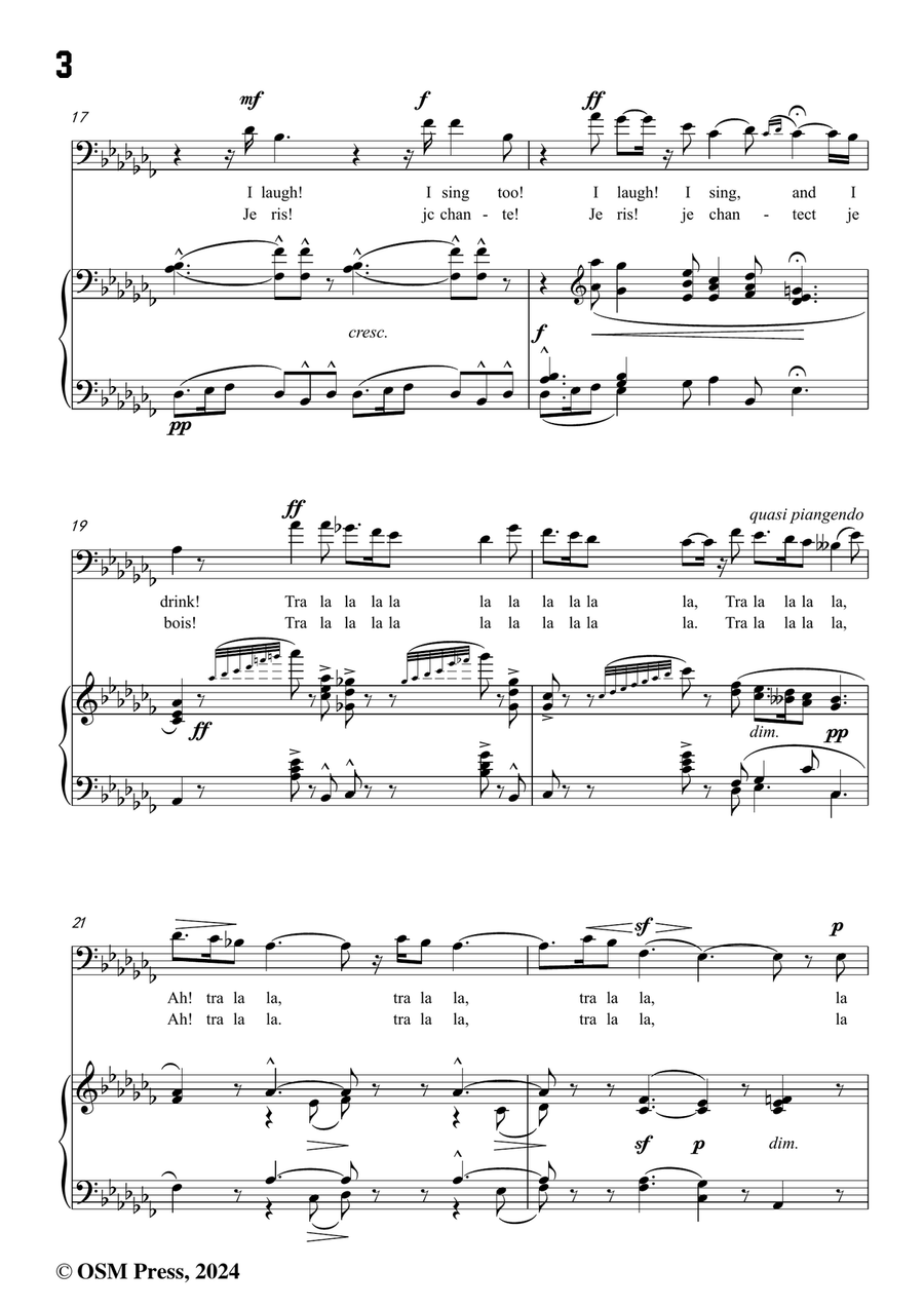 Bizet-Quand la flamme de l'amour,in a flat minor Piano, Vocal scores gallery preview page 4