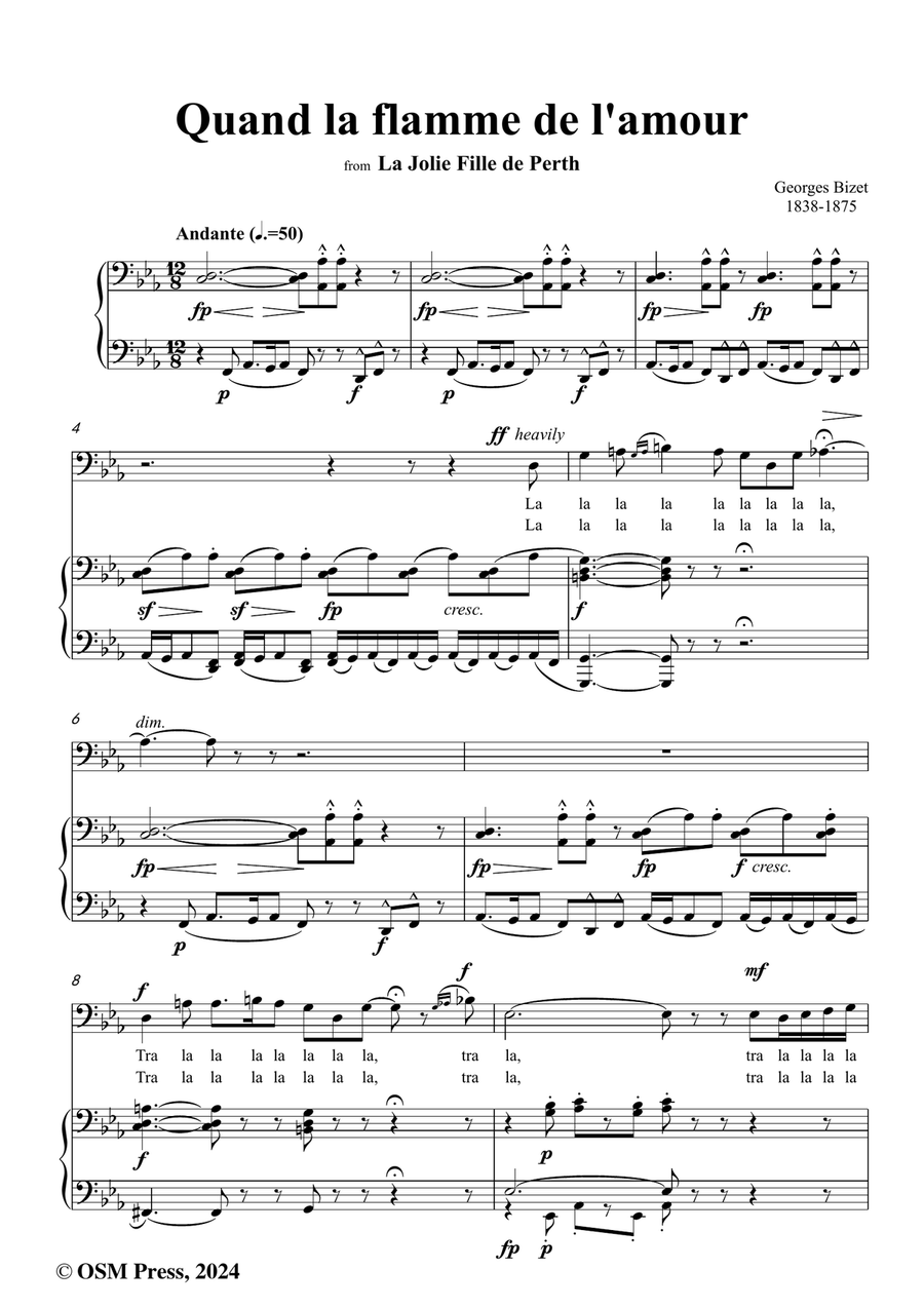 Bizet-Quand la flamme de l'amour,in c minor Piano, Vocal scores gallery preview page 2