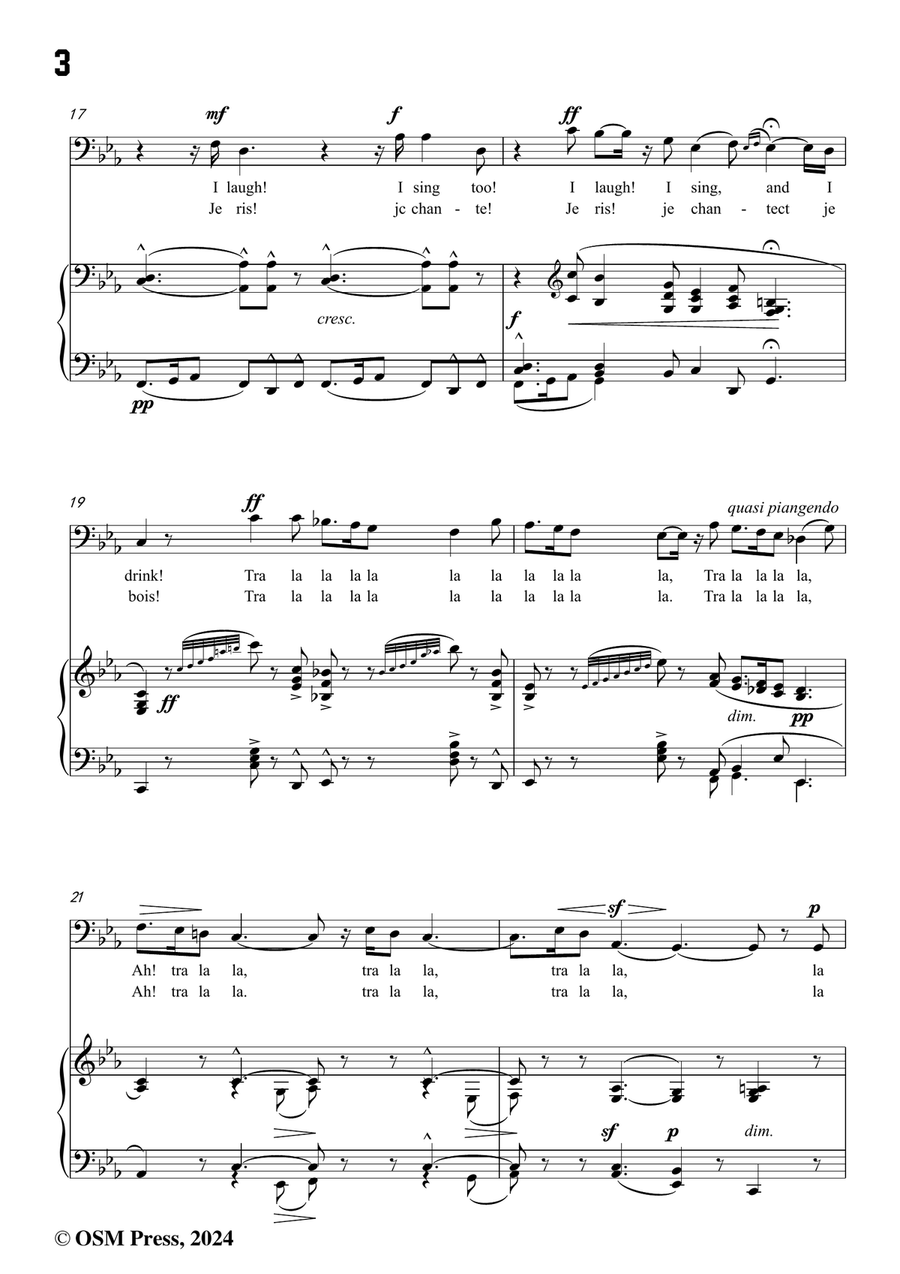 Bizet-Quand la flamme de l'amour,in c minor Piano, Vocal scores gallery preview page 4