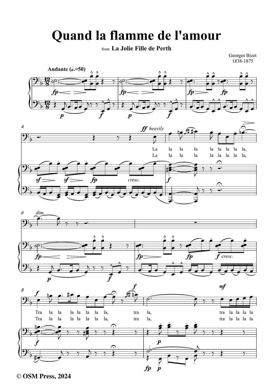 Bizet-Quand la flamme de l'amour,in d minor Piano, Vocal scores gallery preview page 2