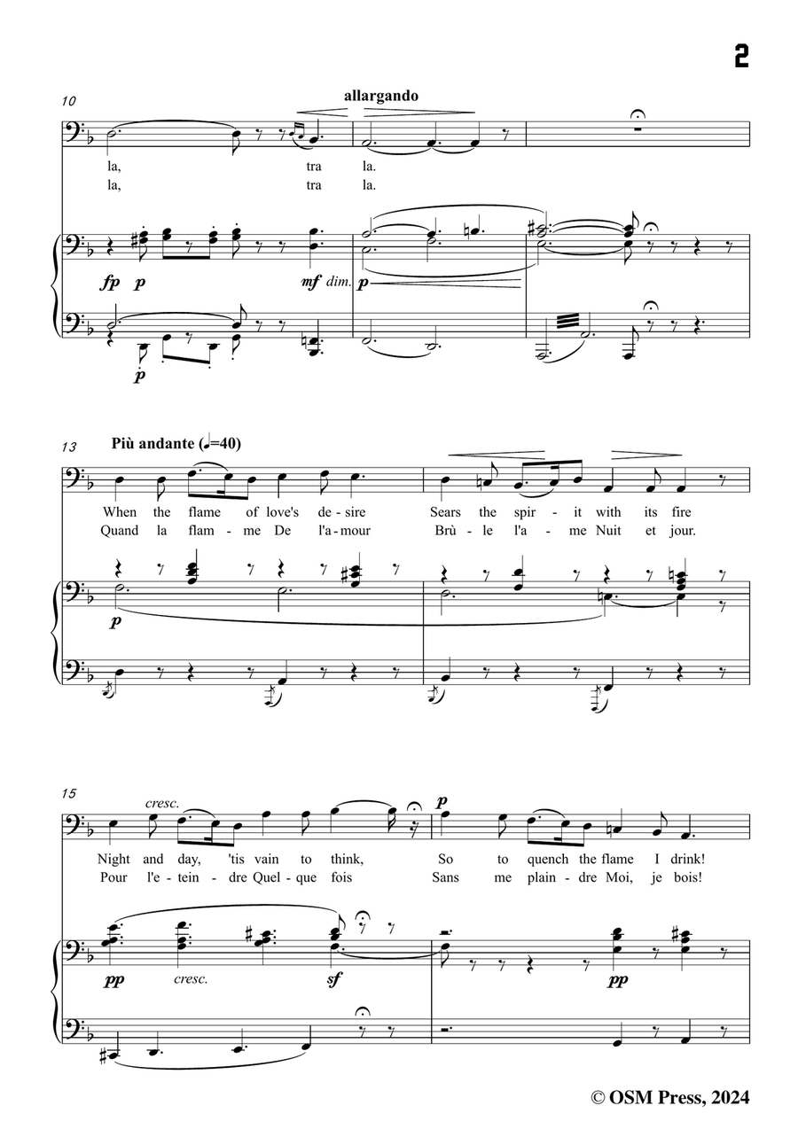 Bizet-Quand la flamme de l'amour,in d minor Piano, Vocal scores gallery preview page 3