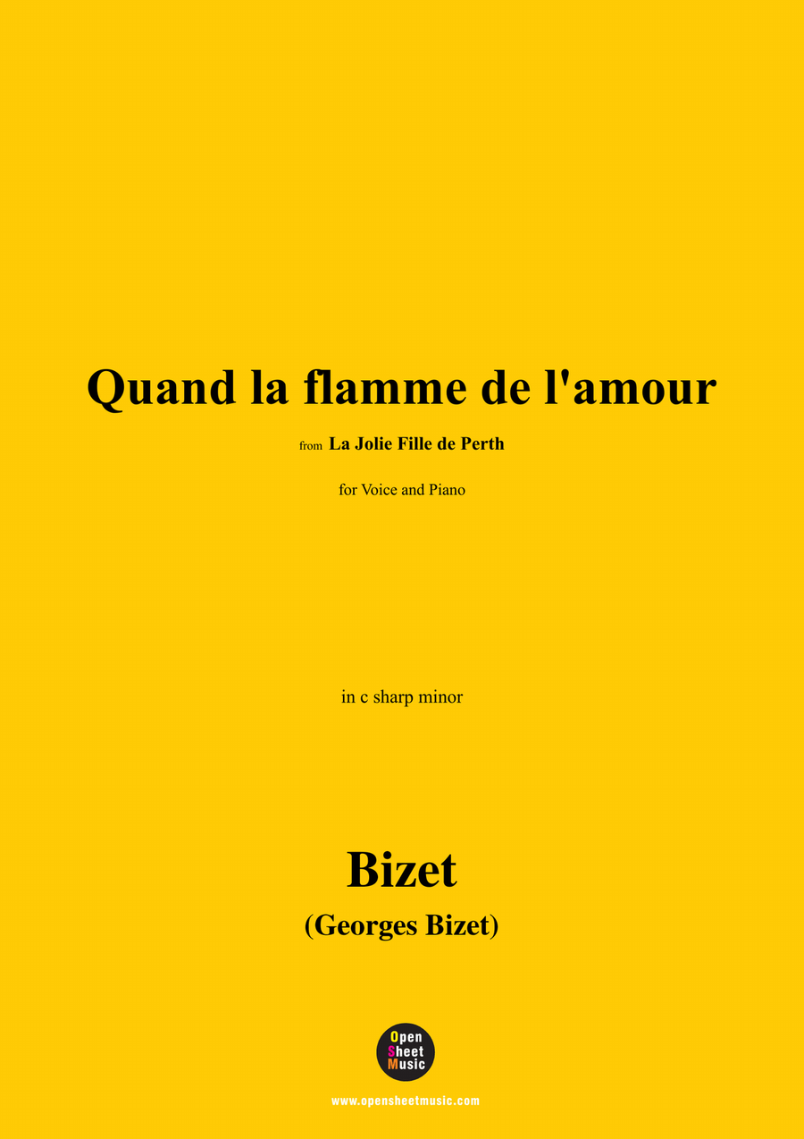 Bizet-Quand la flamme de l'amour,in c sharp minor Piano, Vocal scores gallery preview page 1