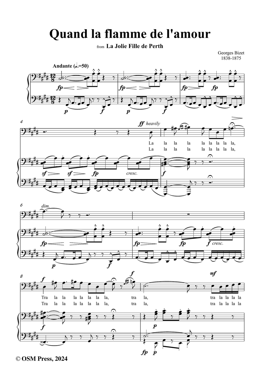 Bizet-Quand la flamme de l'amour,in c sharp minor Piano, Vocal scores gallery preview page 2