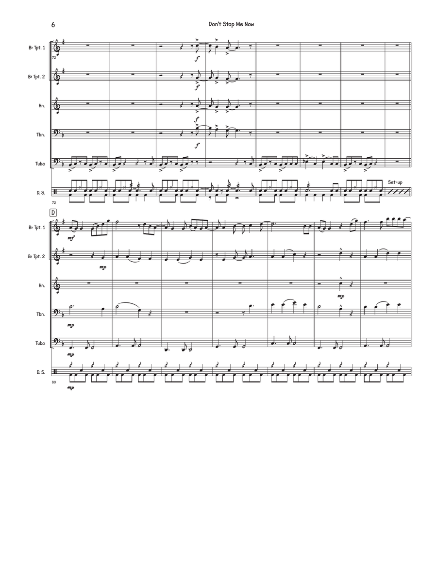 Don't Stop Me Now Don't Stop Me Now Brass Quintet scores gallery preview page 6
