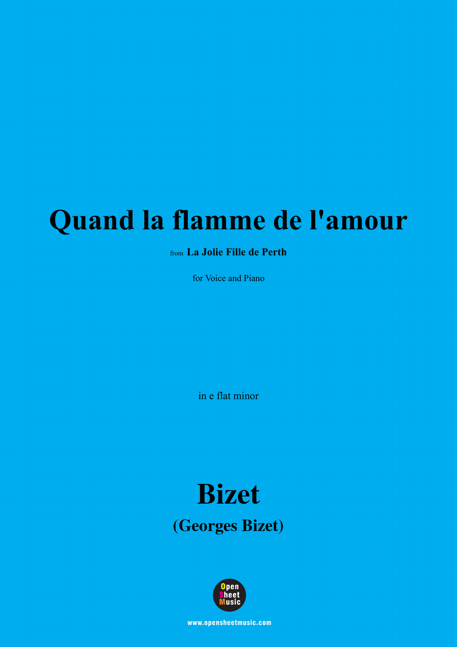 Bizet-Quand la flamme de l'amour,in e flat minor Piano, Vocal scores gallery preview page 1