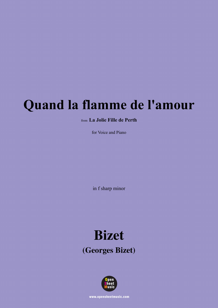 Bizet-Quand la flamme de l'amour,in f sharp minor Piano, Vocal scores gallery preview page 1
