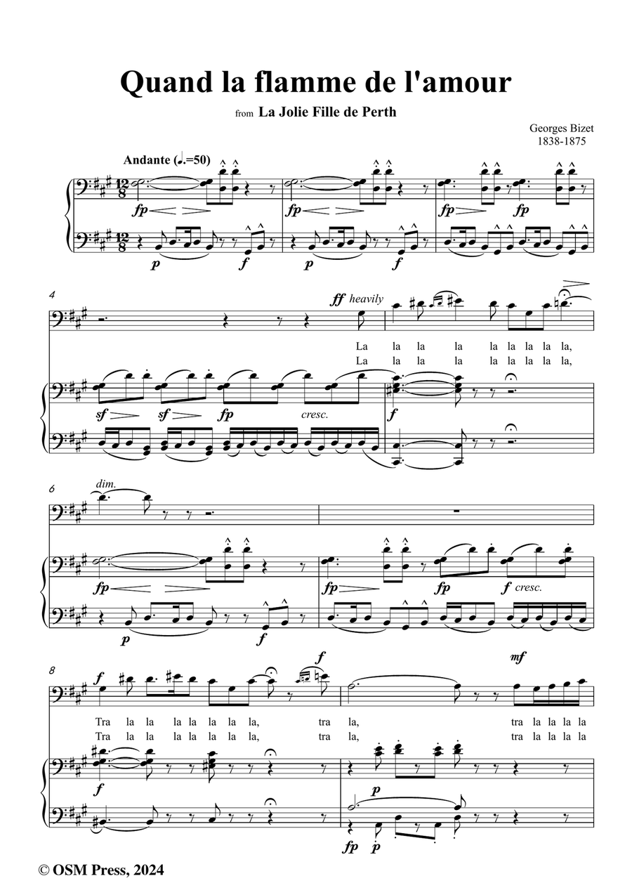 Bizet-Quand la flamme de l'amour,in f sharp minor Piano, Vocal scores gallery preview page 2