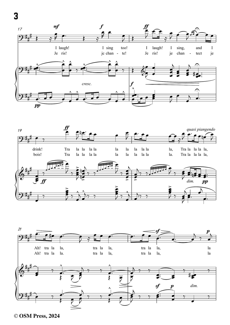 Bizet-Quand la flamme de l'amour,in f sharp minor Piano, Vocal scores gallery preview page 4