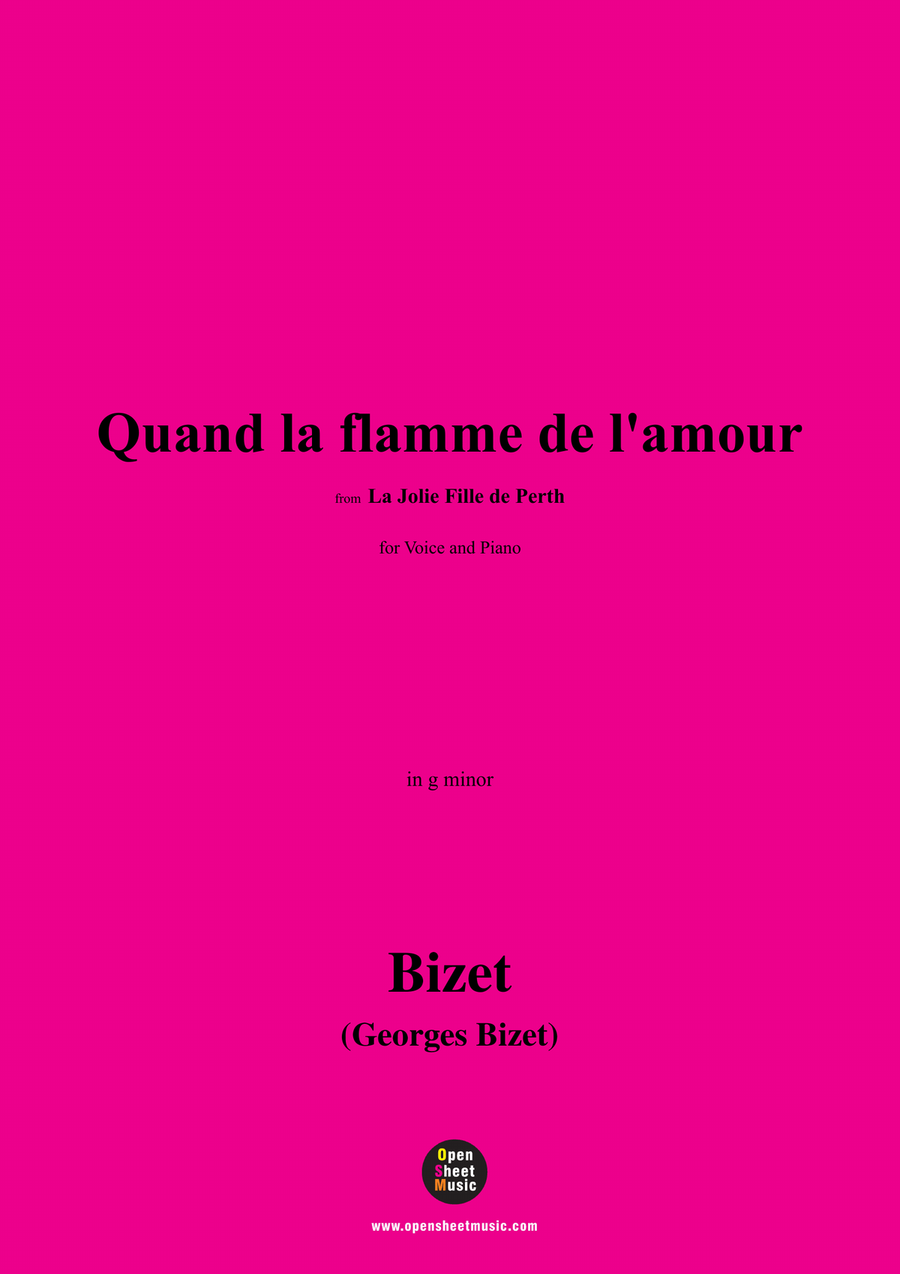 Bizet-Quand la flamme de l'amour,in g minor Piano, Vocal scores gallery preview page 1