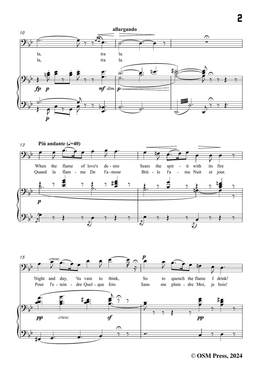 Bizet-Quand la flamme de l'amour,in g minor Piano, Vocal scores gallery preview page 3
