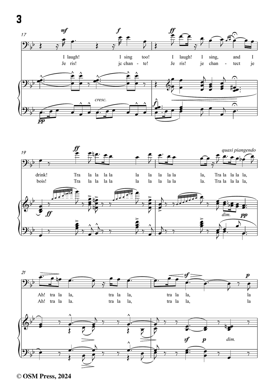 Bizet-Quand la flamme de l'amour,in g minor Piano, Vocal scores gallery preview page 4