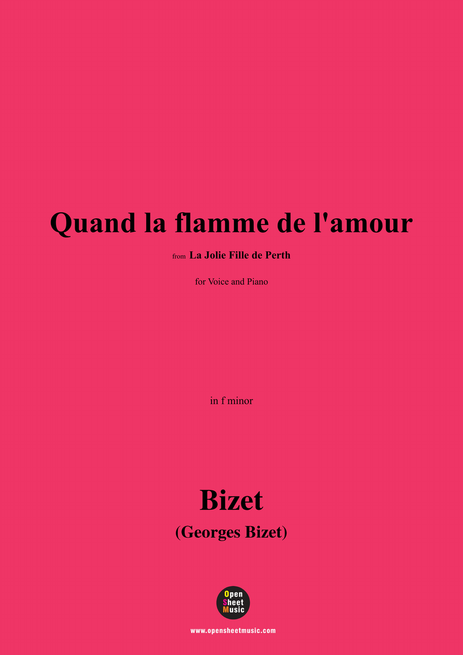 Bizet-Quand la flamme de l'amour,in f minor Piano, Vocal scores gallery preview page 1