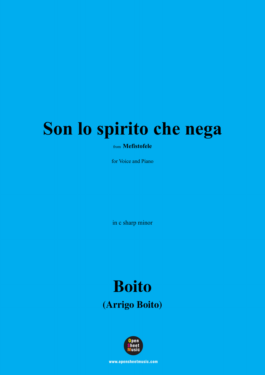 Boito-Son lo spirito che nega,in c sharp minor Piano, Vocal scores gallery preview page 1