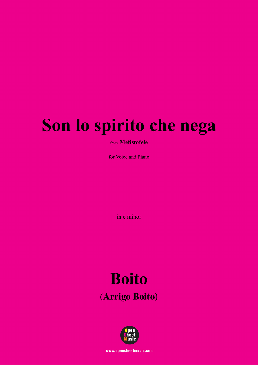 Boito-Son lo spirito che nega,in e minor Piano, Vocal scores gallery preview page 1