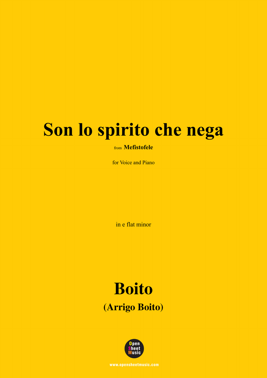 Boito-Son lo spirito che nega,in e flat minor Piano, Vocal scores gallery preview page 1